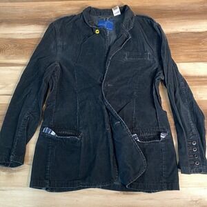 Levi's Corduroy Blazer Mens XL Blue Jacket Button Epaulets Vintage Y2K